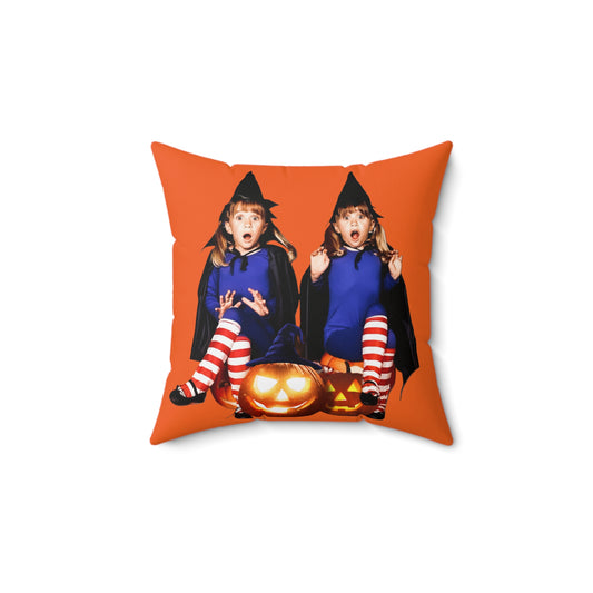 Double Double Orange Square Pillow