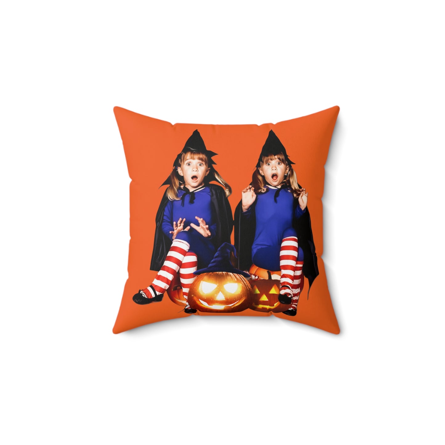 Double Double Orange Square Pillow