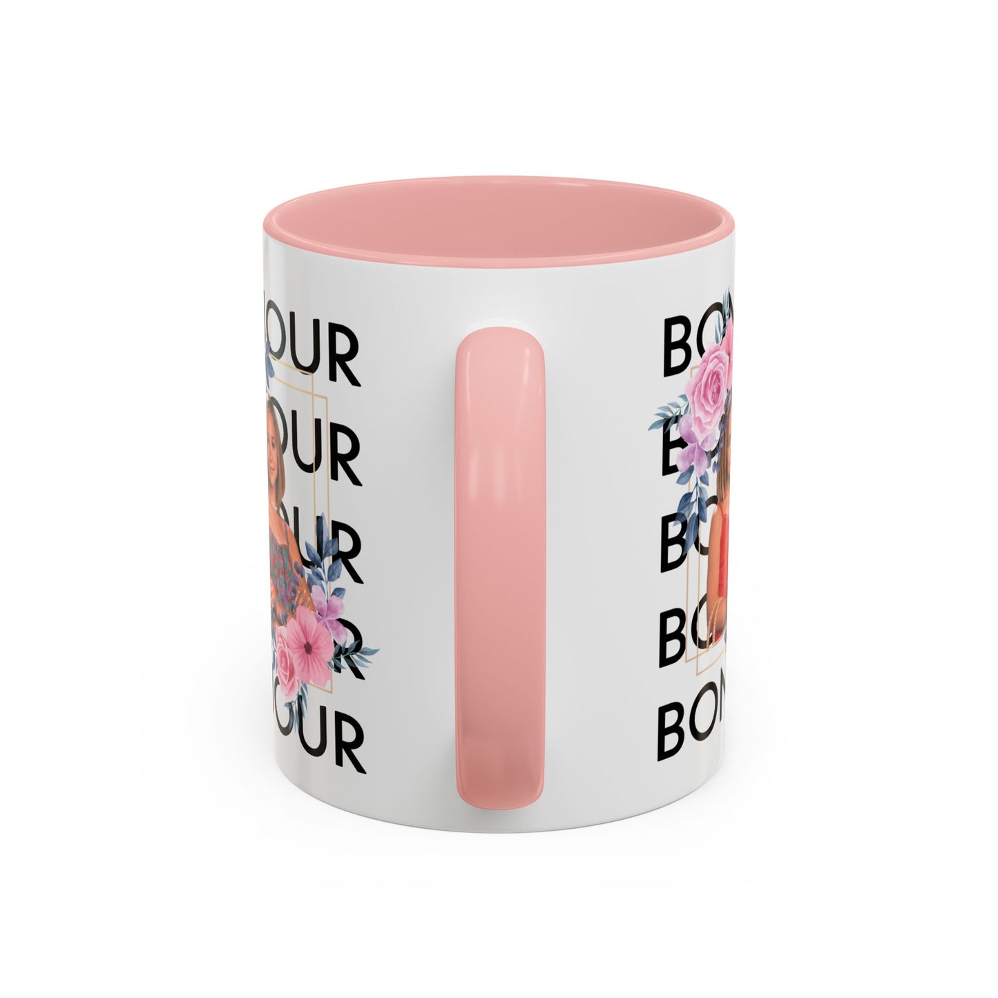 Bonjour Floral Accent Coffee Mug